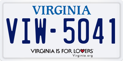 VA license plate VIW5041