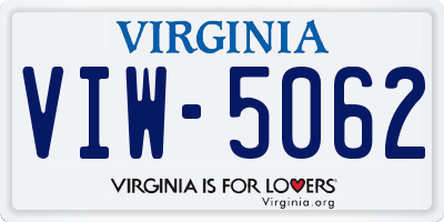 VA license plate VIW5062