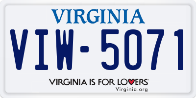 VA license plate VIW5071