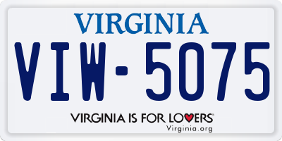 VA license plate VIW5075