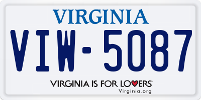 VA license plate VIW5087