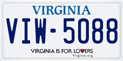 VA license plate VIW5088
