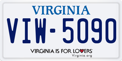 VA license plate VIW5090