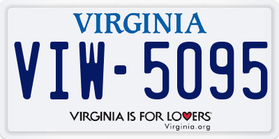 VA license plate VIW5095