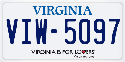 VA license plate VIW5097