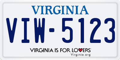 VA license plate VIW5123