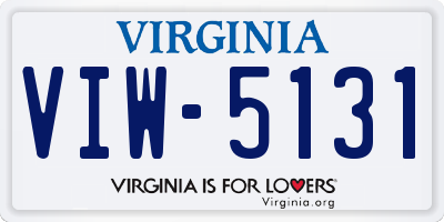 VA license plate VIW5131