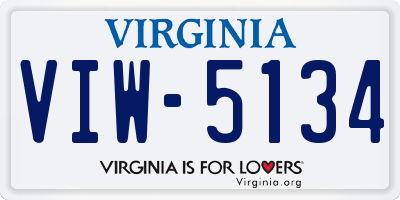 VA license plate VIW5134