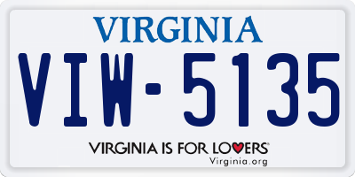 VA license plate VIW5135