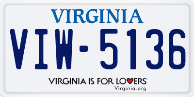 VA license plate VIW5136