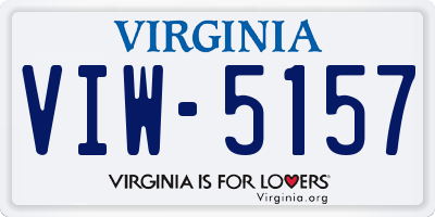 VA license plate VIW5157