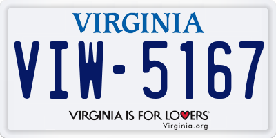 VA license plate VIW5167