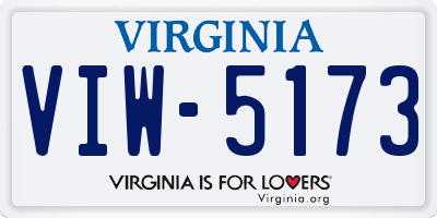 VA license plate VIW5173