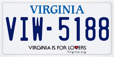VA license plate VIW5188