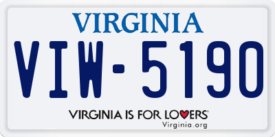 VA license plate VIW5190