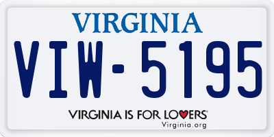 VA license plate VIW5195