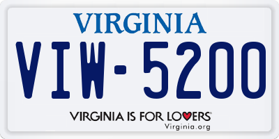 VA license plate VIW5200