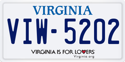 VA license plate VIW5202