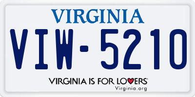 VA license plate VIW5210