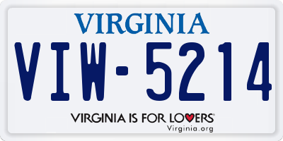 VA license plate VIW5214