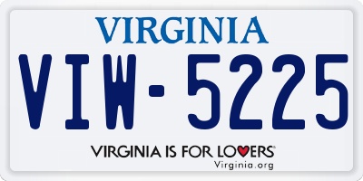 VA license plate VIW5225
