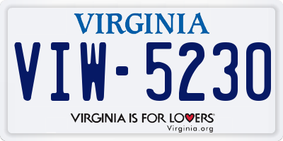 VA license plate VIW5230