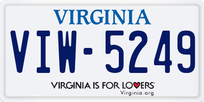 VA license plate VIW5249