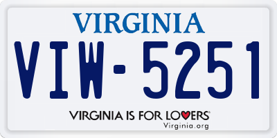 VA license plate VIW5251