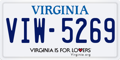 VA license plate VIW5269