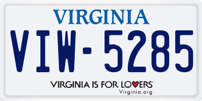 VA license plate VIW5285