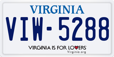 VA license plate VIW5288