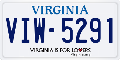 VA license plate VIW5291