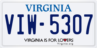 VA license plate VIW5307