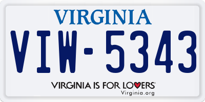 VA license plate VIW5343