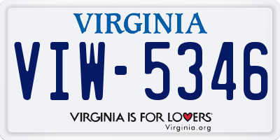 VA license plate VIW5346