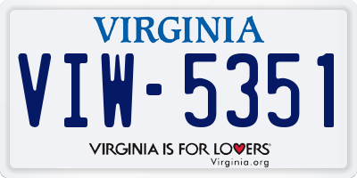 VA license plate VIW5351