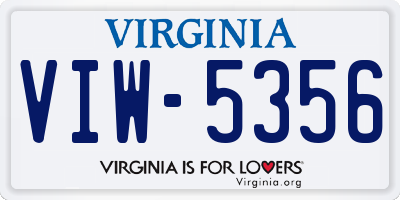 VA license plate VIW5356