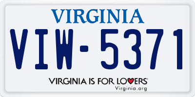 VA license plate VIW5371