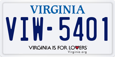 VA license plate VIW5401
