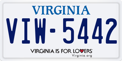 VA license plate VIW5442