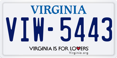 VA license plate VIW5443