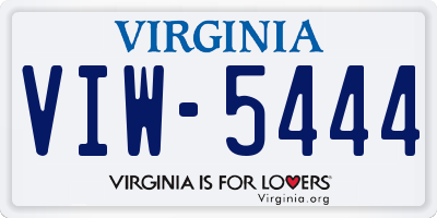 VA license plate VIW5444