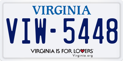 VA license plate VIW5448