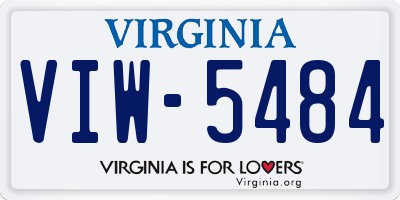 VA license plate VIW5484