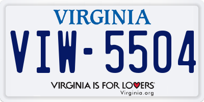 VA license plate VIW5504