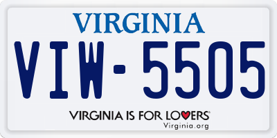 VA license plate VIW5505