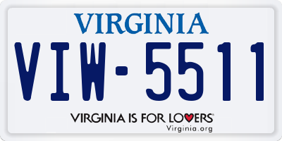 VA license plate VIW5511