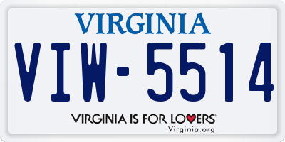 VA license plate VIW5514