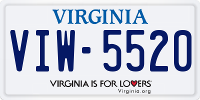 VA license plate VIW5520