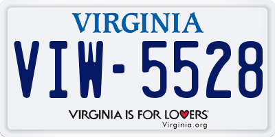VA license plate VIW5528